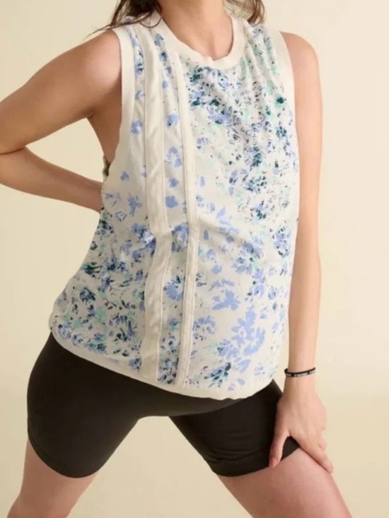 Hatch Tops - Free People Movement x Hatch Printed Maternity Love Tank -  Size S